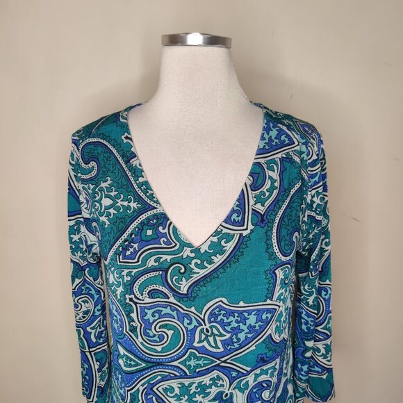Chico's Travelers Top Floral Stretch Open Back - Picture 2 of 10